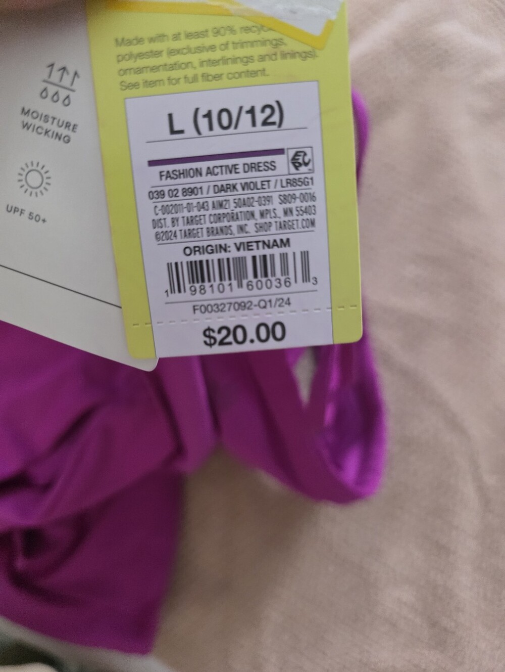 Girl's One-Shoulder Pink Tank Dress - Picture 6 of 6